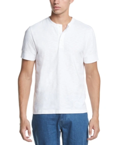 Dkny Men's Garment-dyed Slub Henley T-shirt In Standard White