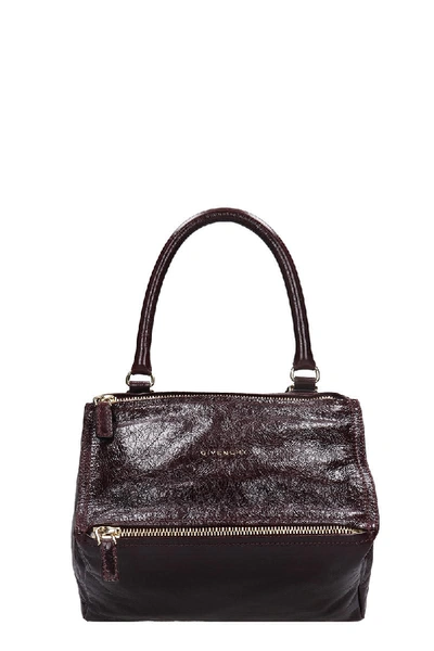 Givenchy Pandora Small Hand Bag In Bordeaux Leather