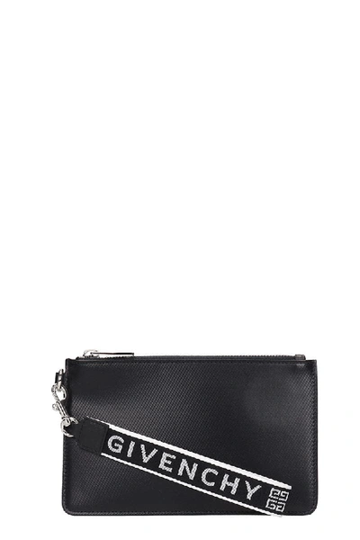 Givenchy Mini Pouch Clutch In Black Leather