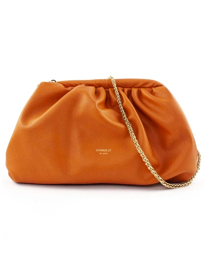 Avenue 67 Puffy Bag In Orange Leather In Arancio