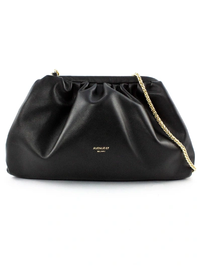 Avenue 67 Puffy Bag In Black Leather In Nero