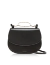 JIL SANDER SMALL BLACK L-SHINY LUX CALF LEATHER HANDLEBAR CROSSBODY BAG,11339283