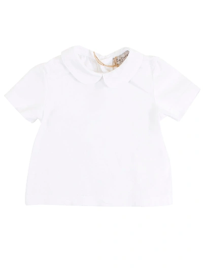 De Cavana Baby T-shirt With Collar In White