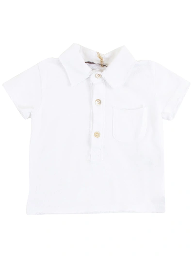 De Cavana Babies' Newborn Polo Shirt With Pocket In White