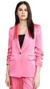 ALICE AND OLIVIA SEBASTIAN SCRUNCH SLEEVE BLAZER