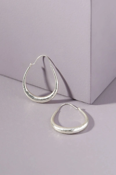 Anthropologie Izzie Hoop Earrings In Silver