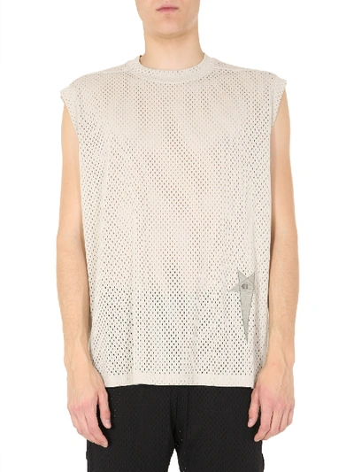 Rick Owens Tank With Logo In Bianco