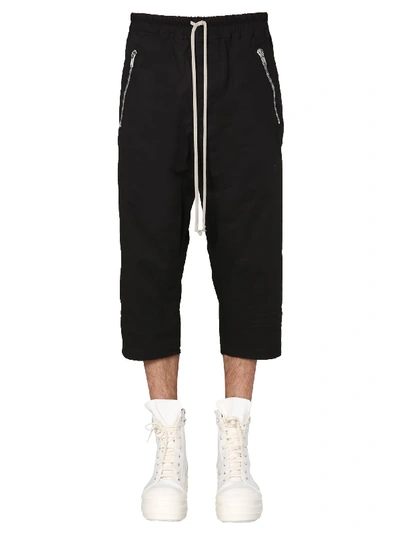 Rick Owens Cropped Trousers In Nero