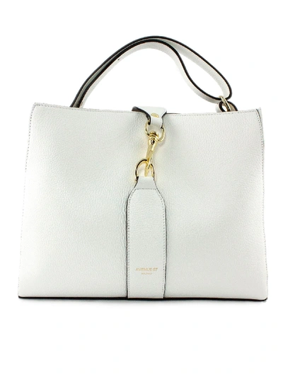 Avenue 67 Annetta White Leather Bag In Bianco