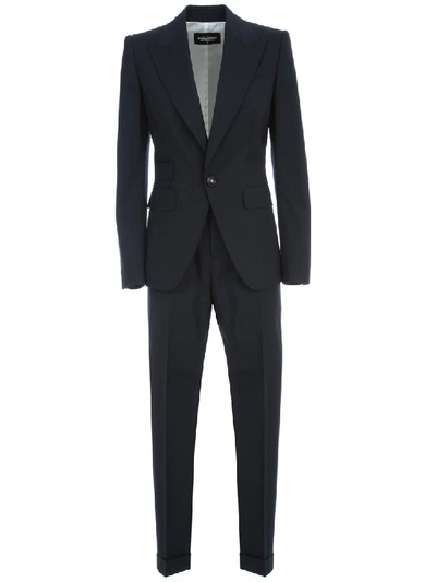 Dsquared2 Los Angeles Suit Stretch Worsted Wool In Blue