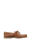 TIMBERLAND BROWN LEATHER LACE-UP BOAT SHOES FEATURING A ROUND TOE, A BRANDED INSOLE, A FLAT HEEL AND CONTRAST S,657AA6E3-0EFF-4FFD-CB07-EA23694DDF04