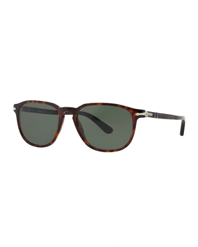 Persol Rectangular Frame Sunglasses In Green
