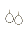 Armenta Old World Champagne Diamond Open Pear Earrings In Yellow/black