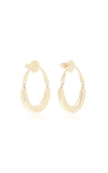 RUSH JEWELRY DESIGN 18K YELLOW GOLD SIGNATURE SWINGING OVAL HOOP EARRINGS,817874