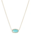 Kendra Scott Elisa Pendant Necklace In Gold Aqua Illusion