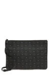 Mcm Medium Visetos Original Leather Pouch In Black