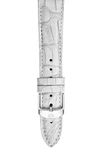 Michele 16mm Alligator Watch Strap In Silver