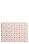 Mcm Medium Visetos Original Leather Pouch In Powder Pink
