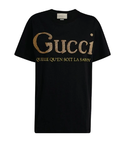 Gucci Short-sleeve Jersey Quelle Qu'en Soit La Saison T-shirt In Black Multi