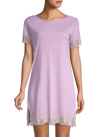 Natori Lace Trimmed Sleepshirt In Lilac