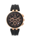 VERSUS LOGO GENT CHRONO BLACK & ROSEGOLD STAINLESS STEEL LEATHER-STRAP WATCH,0400012602619