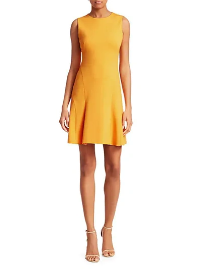Akris Punto Washed Cotton Denim Fit-and-flare Dress In Dark Yellow