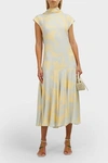 PROENZA SCHOULER Brush-Print Cowl-Back Dress