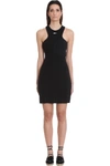 OFF-WHITE ROWING PENCIL DRESS IN BLACK VISCOSE,11341744