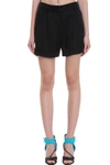 OFF-WHITE LOGO SHORTS SHORTS IN BLACK VISCOSE,11341732