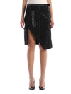 Off-white Pleated Printed Silk-crepe Midi Skirt In Black