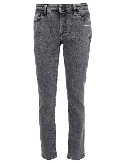 Off-white Skinny Jeans In Dark Grey