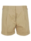 Off-white Perforated-panel Cotton-twill Shorts In Beige