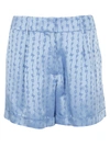 Off-white Logo Shorts Shorts In Blue Viscose In Light Blue