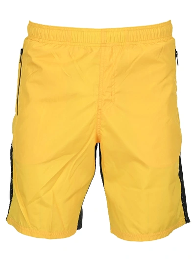 Givenchy Two-tone Swim Shorts In Black/yellow