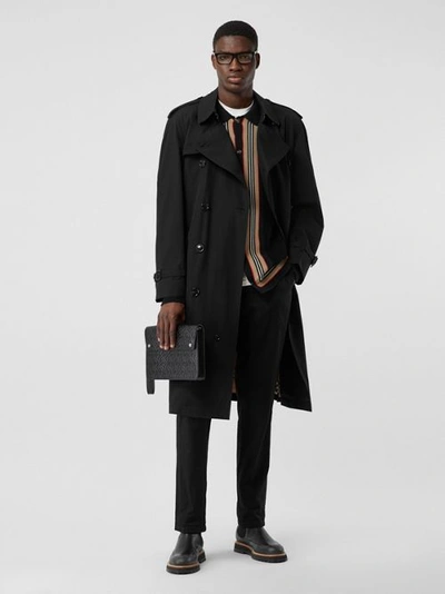 Burberry Long Lightweight Westminster Trench Coat In Black