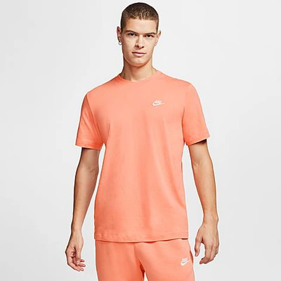 Nike Club T-shirt In Washed Coral-orange