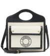 BURBERRY POCKET MINI CANVAS AND LEATHER TOTE,P00458314
