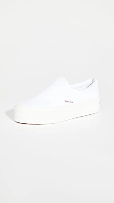 Superga 2306 Cotu White Canvas Slip- On Sneakers