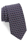 FERRAGAMO LOFT GOLF PRINT SILK TIE,0724031