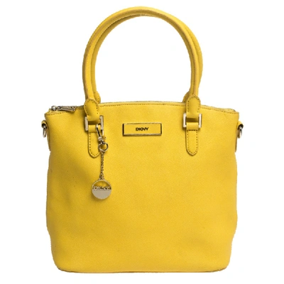 Pre-owned Dkny Yellow Leather Top Zip Tote