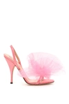 MARCO DE VINCENZO SATIN SANDALS WITH TULLE BOW,201743NSD000003-047