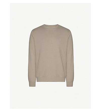 Allsaints Raven Cotton-fleece Sweatshirt In Tile Grey Marl