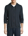 Derek Rose Jersey Front-zip Hoodie, Anthracite In Charcoal