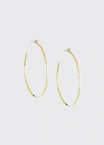 Lana 14k Diamond Sunrise Hoop Earrings In White/gold