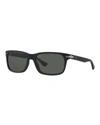 Persol Polarized Officina Rectangle Acetate Sunglasses, 58mm In Black