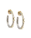 Armenta Old World Diamond Two-tone Hoop Earrings, 16mm In Yellow/black