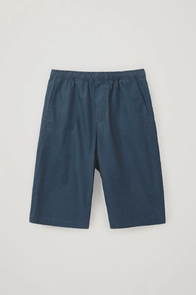 Cos Cotton-mix Long Shorts In Blue