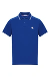 Moncler Tricolour-trim Polo Shirt In Blue