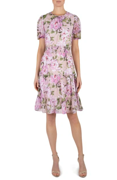 Julia Jordan Floral Print Fit & Flare Dress In Blush Multi