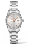 Longines Women's Swiss Conquest Classic Stainless Steel Bracelet Watch 34mm In Silver